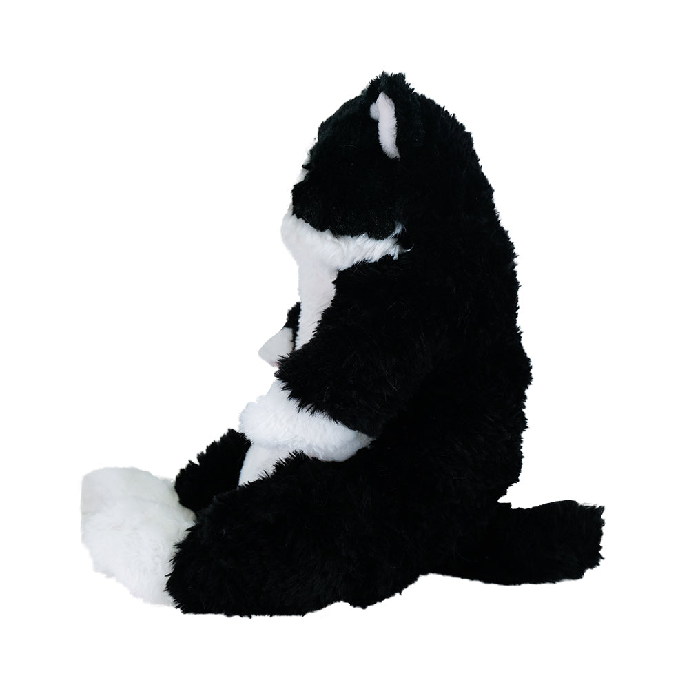 LYING CAT SLEEPING FACE STUFFED TOY Tuxedo Cat Black and White Cat - Medium