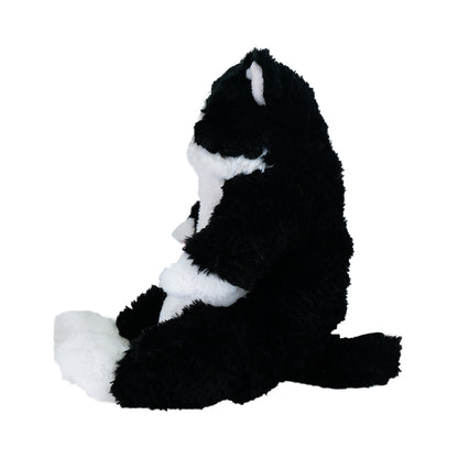 LYING CAT SLEEPING FACE STUFFED TOY Tuxedo Cat Black and White Cat - Medium