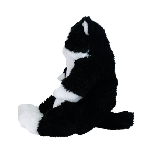 LYING CAT SLEEPING FACE STUFFED TOY Tuxedo Cat Black and White Cat - Medium