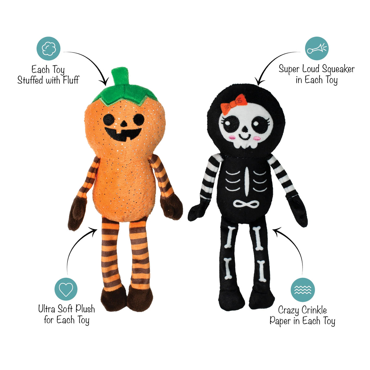 FRINGE STUDIO OH MY GOURD 2PC DOG TOY SET HALLOWEEN