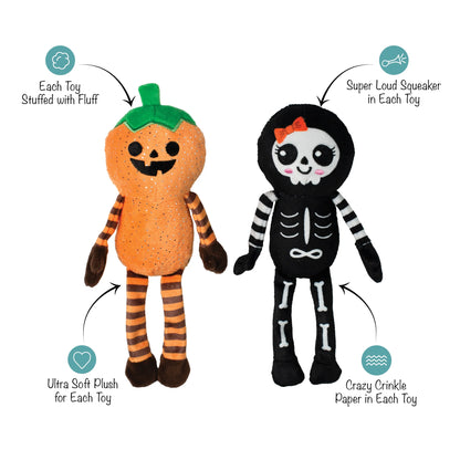 FRINGE STUDIO OH MY GOURD 2PC DOG TOY SET HALLOWEEN