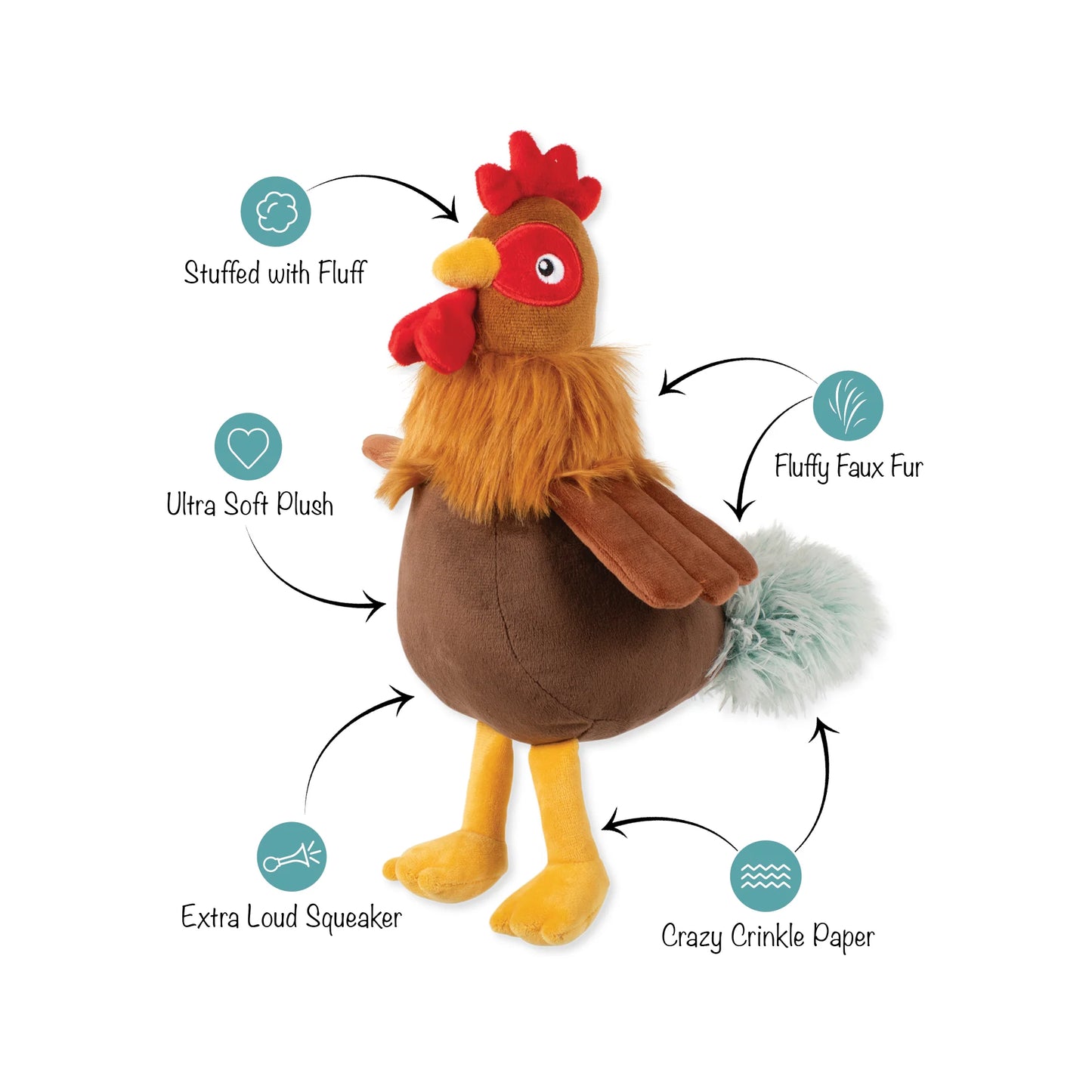 FRINGE STUDIO ROOST AND REPEAT PLUSH DOG TOY