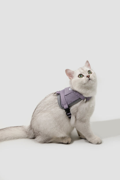 Valley Series Cat Vest Dog Harness Dog Leash Set - Purple