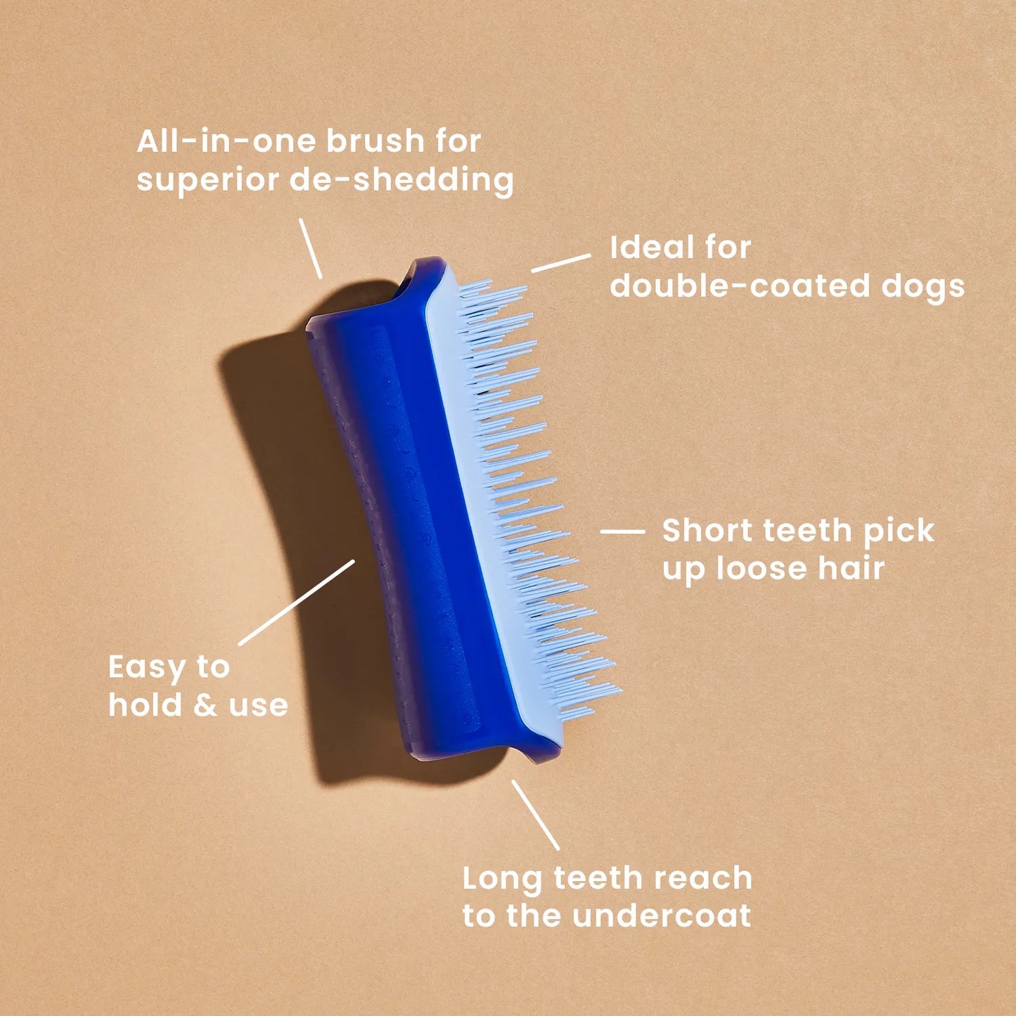 PET TEEZER DESHEDDING SMALL BRUSH BLUE/LIGHT BLUE