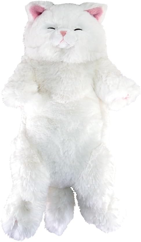 LYING CAT SLEEPING FACE STUFFED TOY M PERSIAN WH