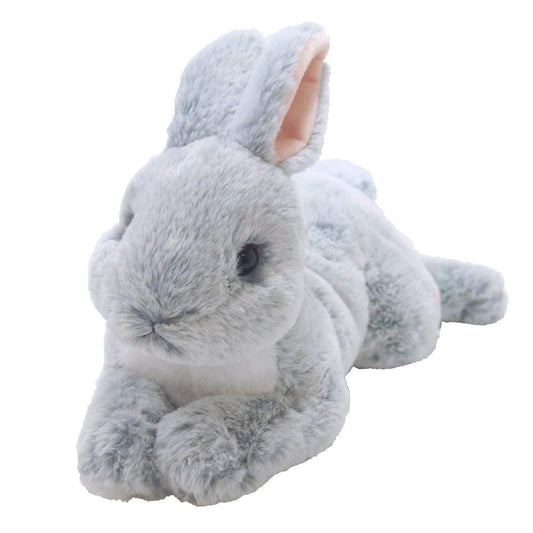 LYING RABBIT STUFFED TOY GREY