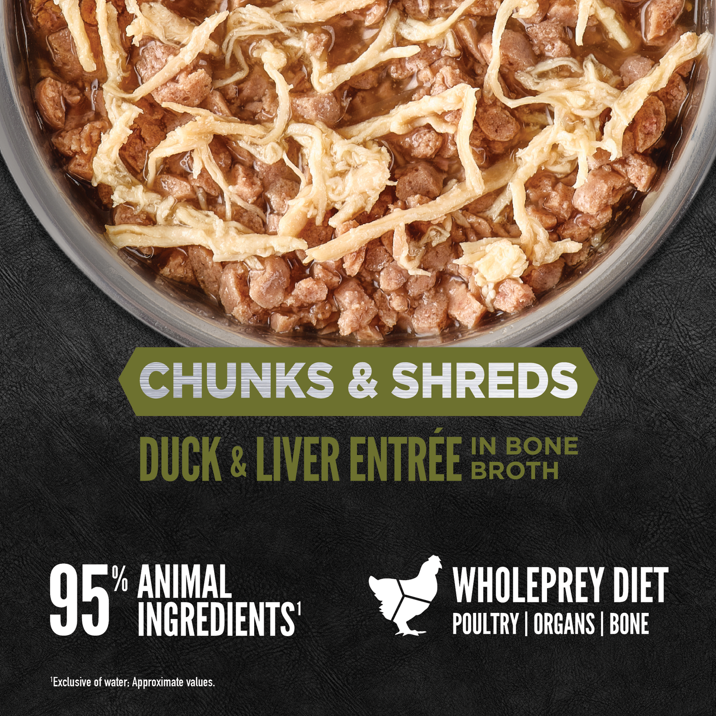 ORIJEN™ CHUNKS & SHREDS - DUCK & LIVER ENTRÉE 85g