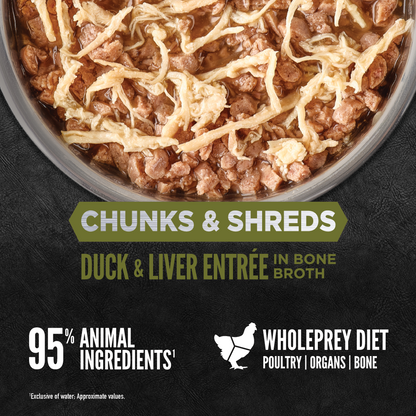 ORIJEN™ CHUNKS & SHREDS - DUCK & LIVER ENTRÉE 85g
