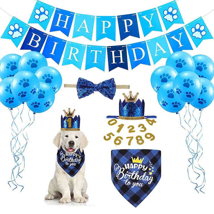 Pet Birthday Plaid Outfit Set