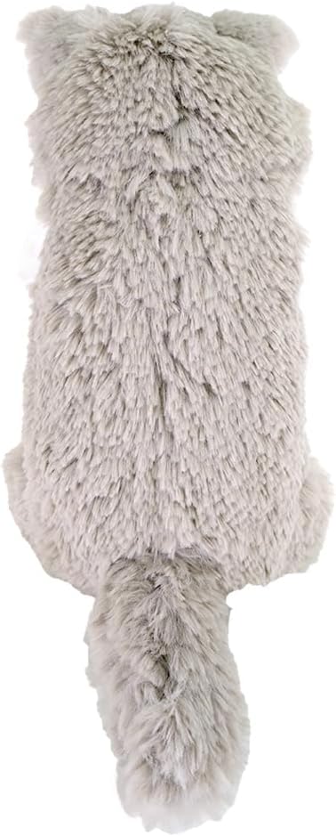 LYING CAT SLEEPING FACE STUFFED TOY SMALL GREY