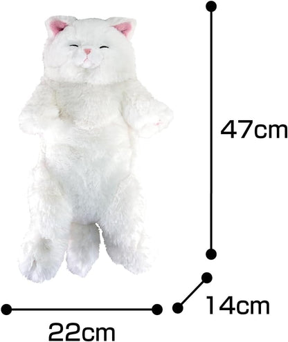 LYING CAT SLEEPING FACE STUFFED TOY M PERSIAN WH