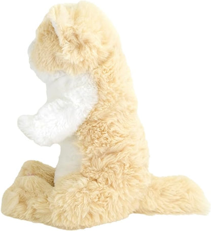 LYING CAT SLEEPING FACE STUFFED TOY SMALL CREAM