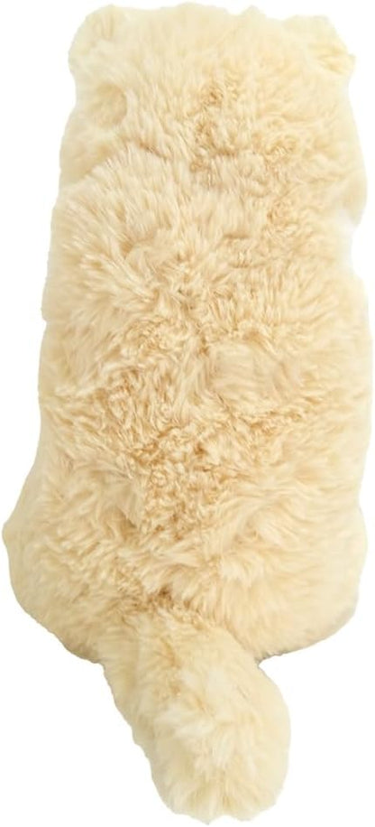LYING CAT SLEEPING FACE STUFFED TOY SMALL CREAM