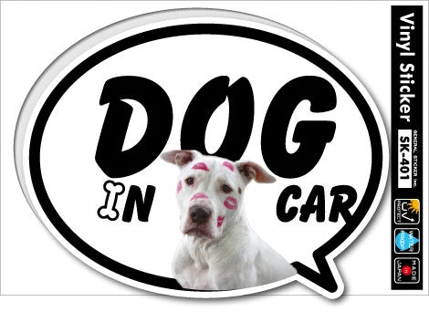 Dog in Car Car Sticker  - Kisses