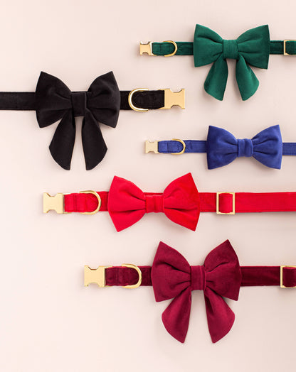 The Foggy Dog Burgundy Velvet Lady Dog Bow