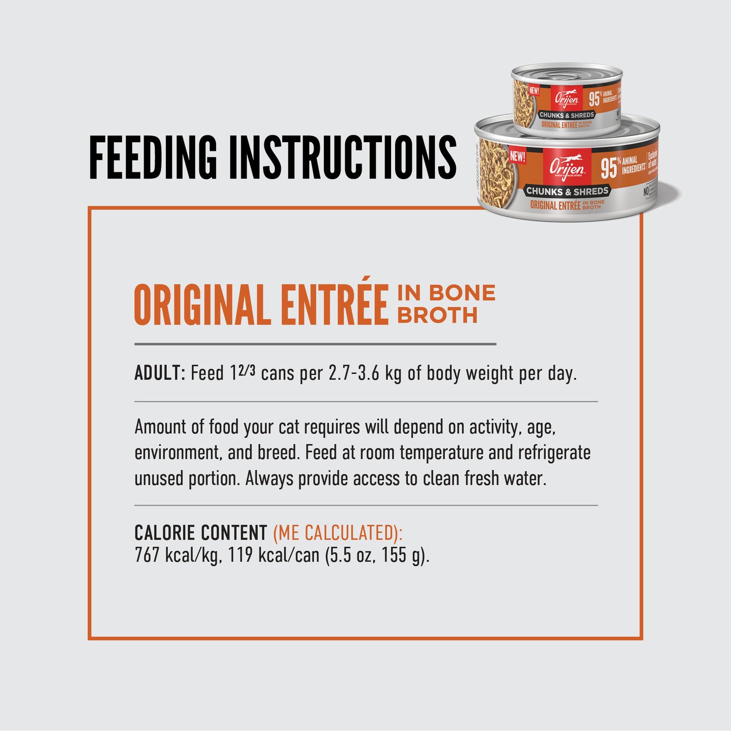 ORIJEN™ CHUNKS & SHREDS - ORIGINAL ENTRÉE 155g