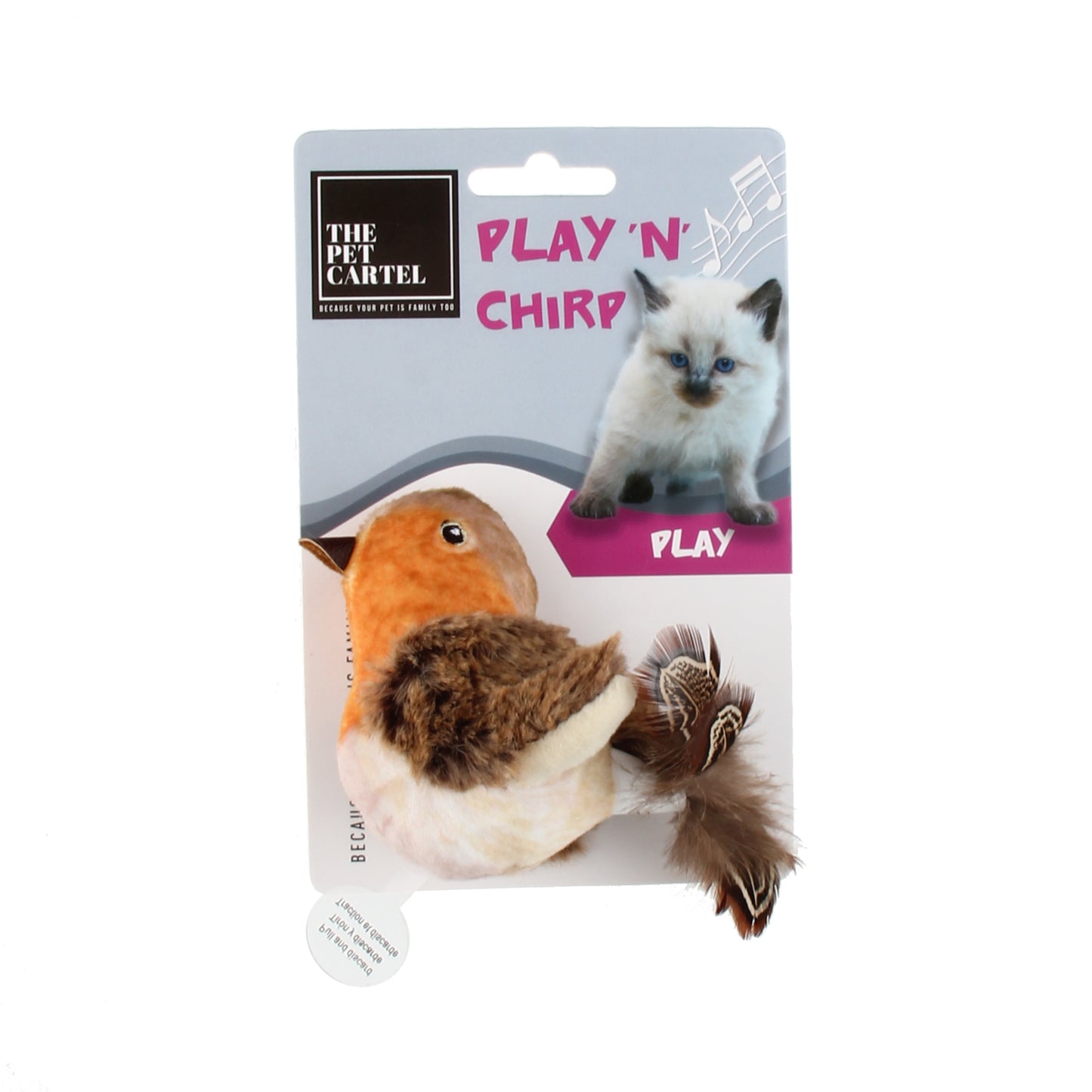 THE PET CARTEL PLAY N CHIRP Robin Cat Toy