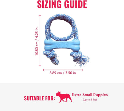 KONG PUPPY Goodie Bone With Rope Xsmall