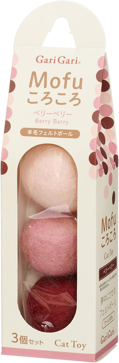 Gari Gari Mofu Natural Wool Cat Toy Ball (3-Pack)