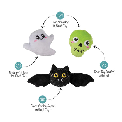 FRINGE STUDIO BOO YAH 3PCS SMALL DOG TOY HALLOWEEN