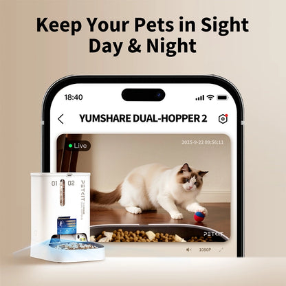 (New) PETKIT YumShare Dual-Hopper 2 Smart Feeder With Camera