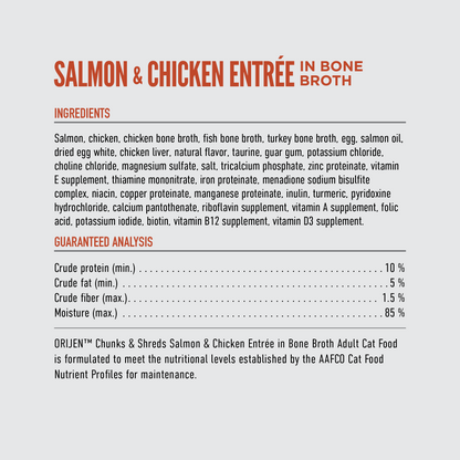 ORIJEN™ CHUNKS & SHREDS - SALMON & CHICKEN ENTRÉE 155g