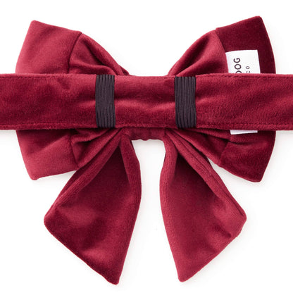 The Foggy Dog Burgundy Velvet Lady Dog Bow