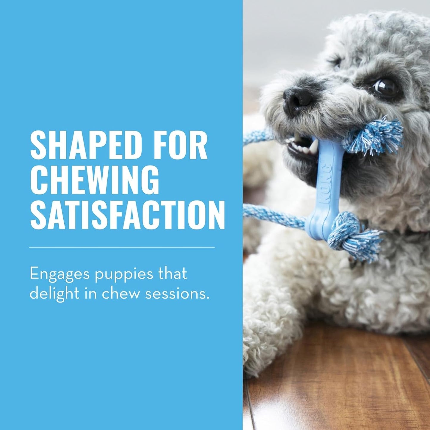 KONG PUPPY Goodie Bone With Rope Xsmall