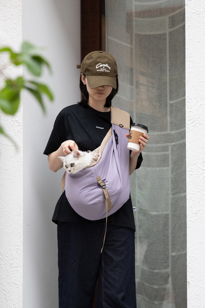 Pet Sling Carrier Crossbody Tote Bag -  Purple