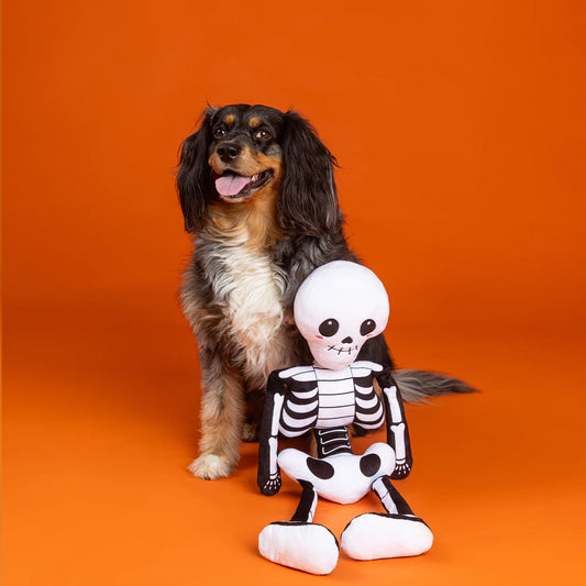 FRINGE STUDIO BONE TO BE WILD LARGE PLUSH DOG TOY HALLOWEEN