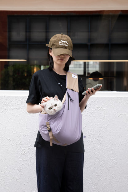 Pet Sling Carrier Crossbody Tote Bag -  Purple