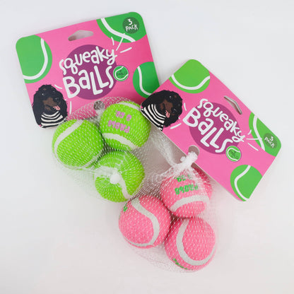Pack of 3 Squeaky Balls: Pink