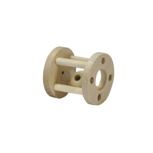 SANKO Small Pet Toy Hay Holder Wooden Roller Toy - Mini