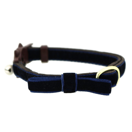 CattyMan Cat Collar - Navy Velvet