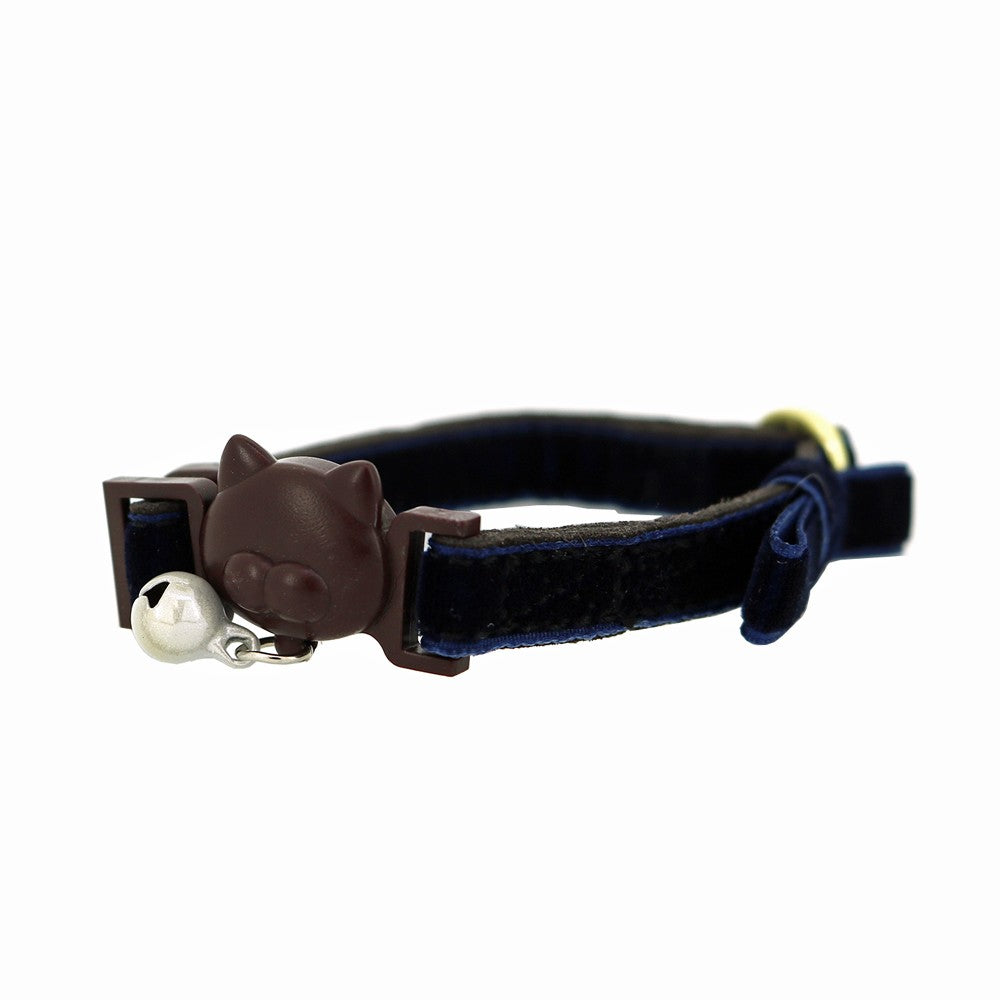 CattyMan Cat Collar - Navy Velvet