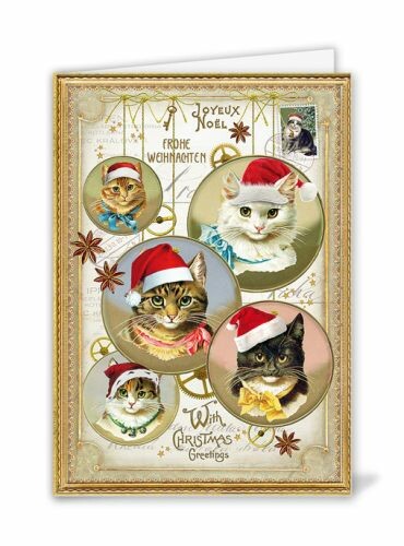 Christmas Glitter Greeting Card – Cats-Made in Germany