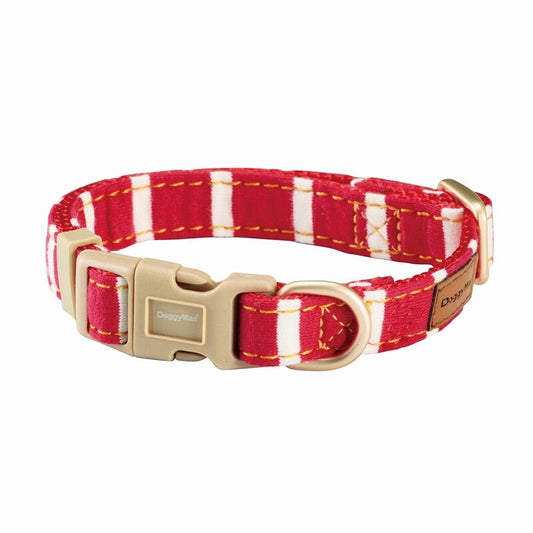 Doggy’s Tailor Dog Collar – Knit – Red / White S
