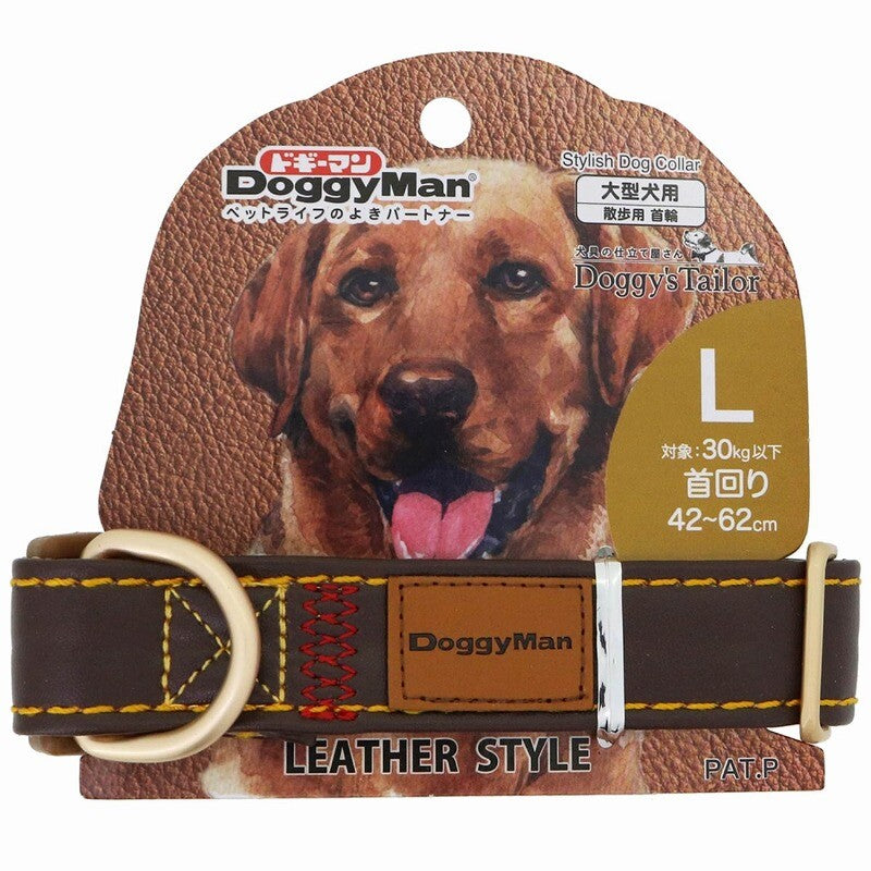 Doggy’s Tailor Dog Collar – Leather – Brown L