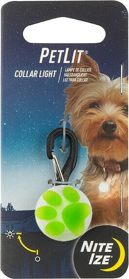 Nite Ize PetLit Paw Green Collar Light (Battery Included)