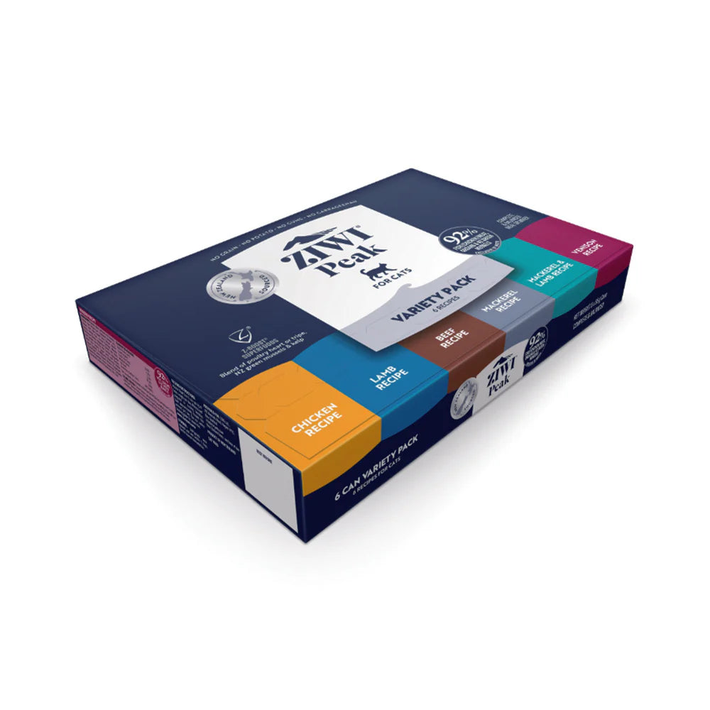 ZIWI PEAK Beef, Chicken, Lamb, Mackerel & Lamb, Mackerel, Venison (CAT) Can 85g x 6 Variety Pack