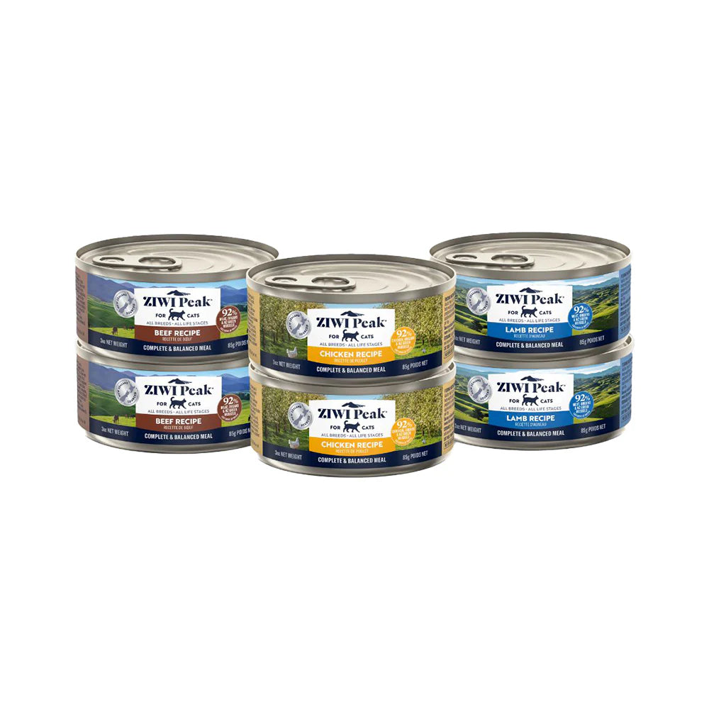 ZIWI PEAK Beef, Chicken, Lamb Wet Cat Food 85g x 6 Variety Pack