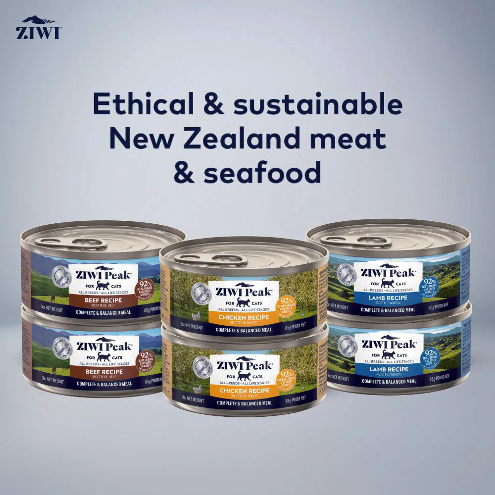 ZIWI PEAK Beef, Chicken, Lamb Wet Cat Food 85g x 6 Variety Pack