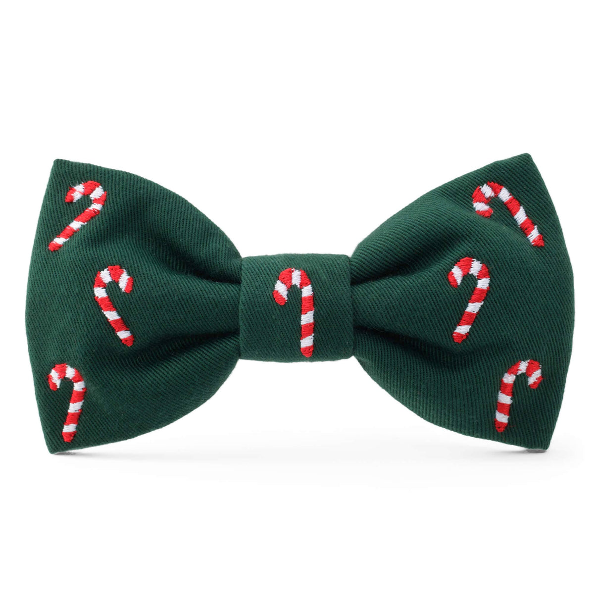The Foggy Dog Candy Canes Embroidered Dog Holiday Bow Tie