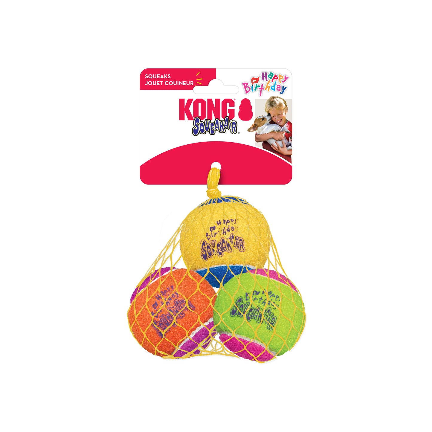 KONG AirDog Squeaker Birthday Balls Dog Toy 3Pack