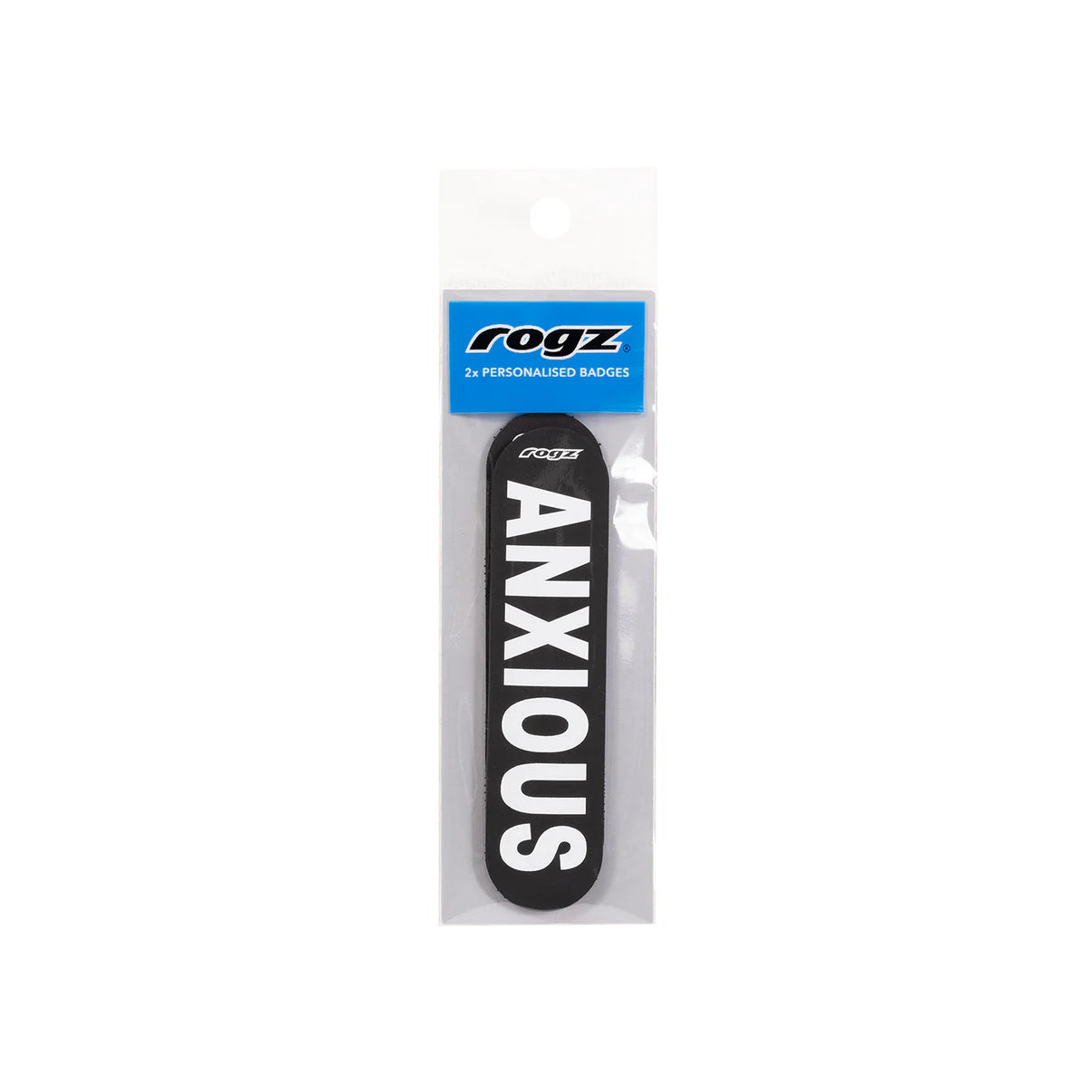 Rogz Personalised Pre-Made Badge Anxious Sml