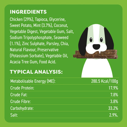 BELL & BONE DOG DENTAL STICKS CHICKEN MINT & SEAWEED MED