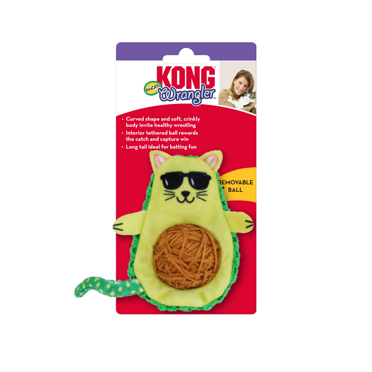 KONG WRANGLER AVOCATO CAT TOY
