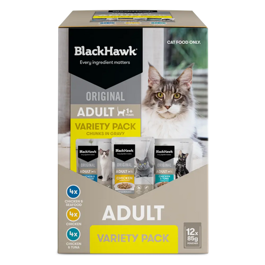 Black Hawk Original Cat Food Variety Pack in Gravy 85g