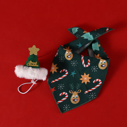 Pet Christmas Hat & Bandana Set