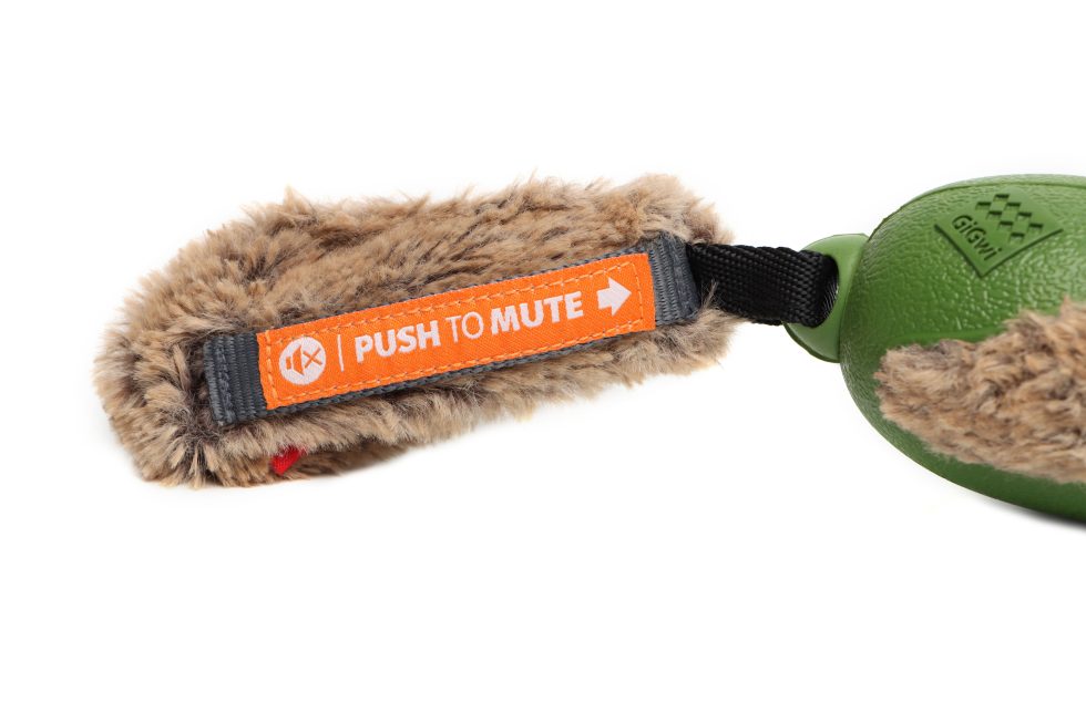 GIGWI GiGwi Plush Tail Duck PUSH TO MUTE  Dog Toy